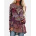 <b>Notice</b>: Undefined variable: alt_image in <b>/www/wwwroot/www.toponeclothing.com/vqmod/vqcache/vq2-catalog_view_theme_fastor_template_product_product.tpl</b> on line <b>162</b>Vintage Floral Printed O-neck Long Sleeve Irregular Hem T-shirt For Women