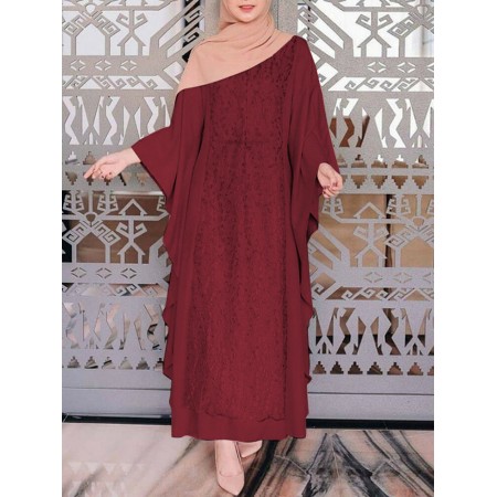 <b>Notice</b>: Undefined variable: alt_image in <b>/www/wwwroot/www.toponeclothing.com/vqmod/vqcache/vq2-catalog_view_theme_fastor_template_product_product.tpl</b> on line <b>133</b>Women Long Sleeve Lace Patchwork Bat Sleeve Kaftan Tunic Solid Color Pleats Midi Dresses