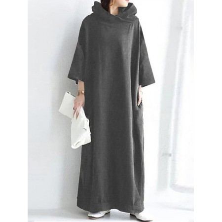 <b>Notice</b>: Undefined variable: alt_image in <b>/www/wwwroot/www.toponeclothing.com/vqmod/vqcache/vq2-catalog_view_theme_fastor_template_product_product.tpl</b> on line <b>133</b>Women Loose Sweatshirt Maxi Length Side Pockets Hooded Midi Dresses