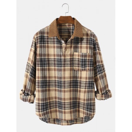 <b>Notice</b>: Undefined variable: alt_image in <b>/www/wwwroot/www.toponeclothing.com/vqmod/vqcache/vq2-catalog_view_theme_fastor_template_product_product.tpl</b> on line <b>133</b>Mens Vintage Plaid Casual Fit Cotton Long Sleeve Henley Shirts With Pocket